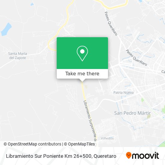 Mapa de Libramiento Sur Poniente Km 26+500