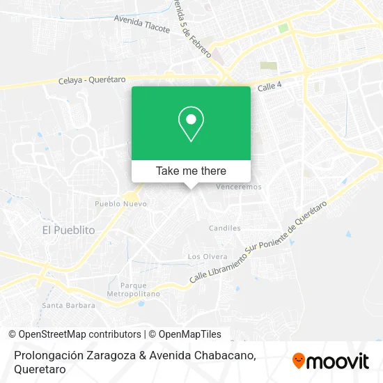 Mapa de Prolongación Zaragoza & Avenida Chabacano