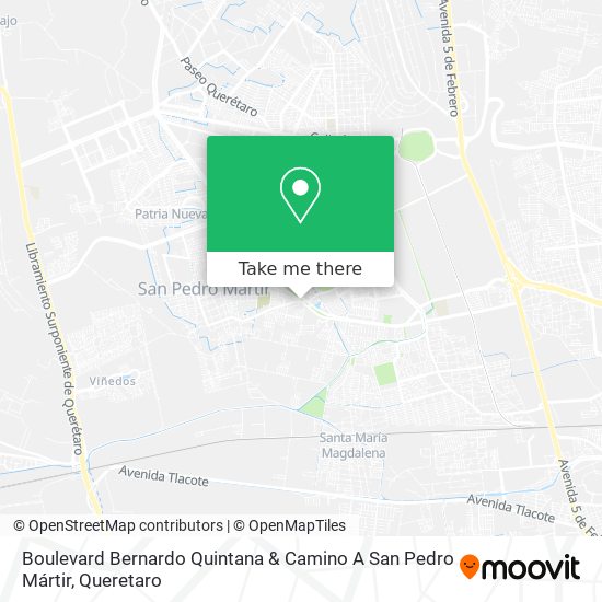 Boulevard Bernardo Quintana & Camino A San Pedro Mártir map