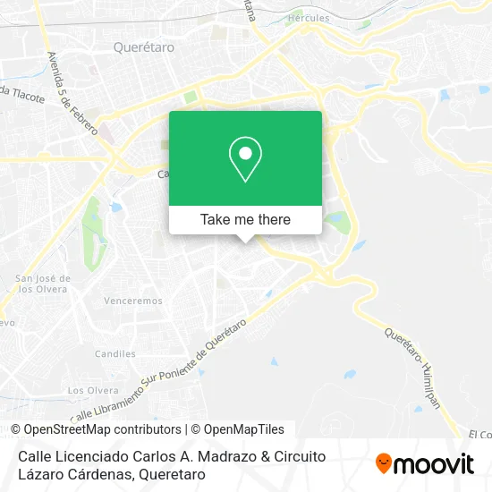 Mapa de Calle Licenciado Carlos A. Madrazo & Circuito Lázaro Cárdenas