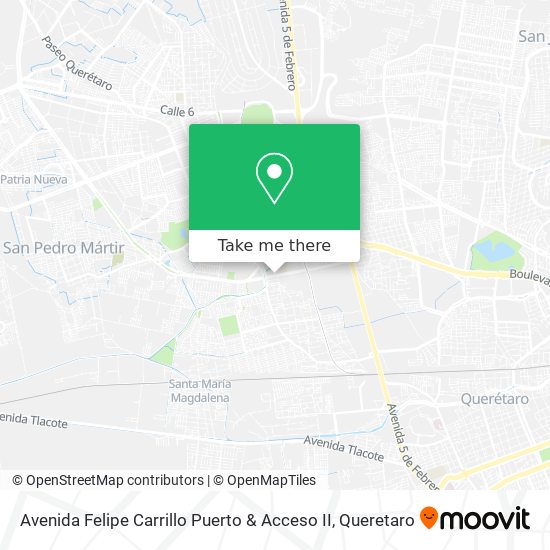 Avenida Felipe Carrillo Puerto & Acceso II map
