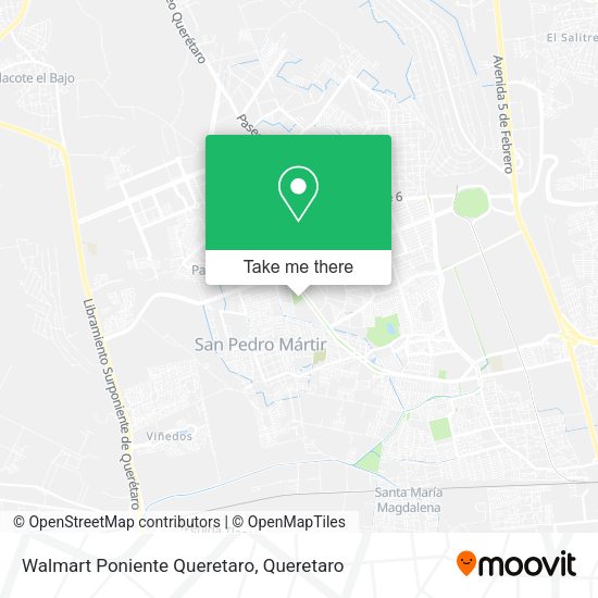 Mapa de Walmart Poniente Queretaro