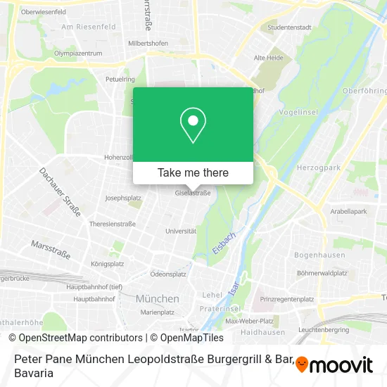 Карта Peter Pane München Leopoldstraße Burgergrill & Bar