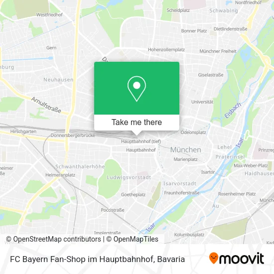 Карта FC Bayern Fan-Shop im Hauptbahnhof