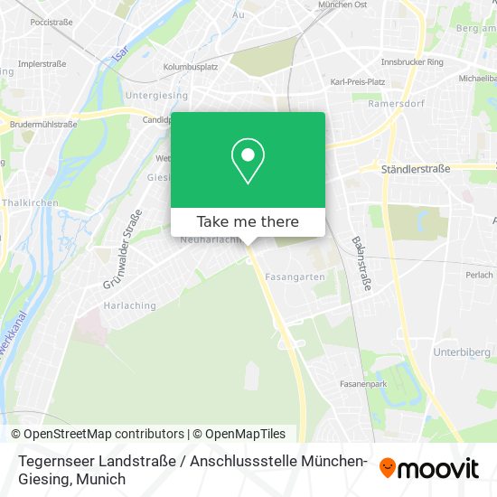 Tegernseer Landstraße / Anschlussstelle München-Giesing map