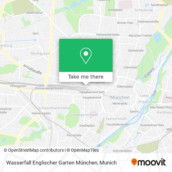 Карта Wasserfall Englischer Garten München