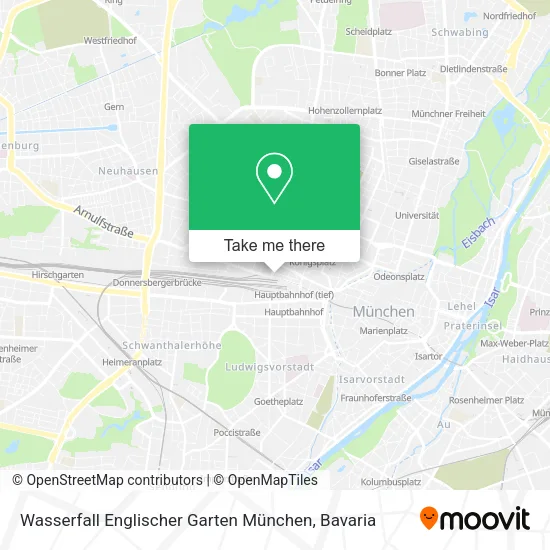 Карта Wasserfall Englischer Garten München