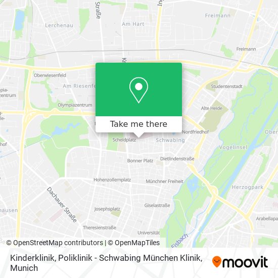 Kinderklinik, Poliklinik - Schwabing München Klinik map