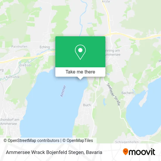 Карта Ammersee Wrack Bojenfeld Stegen