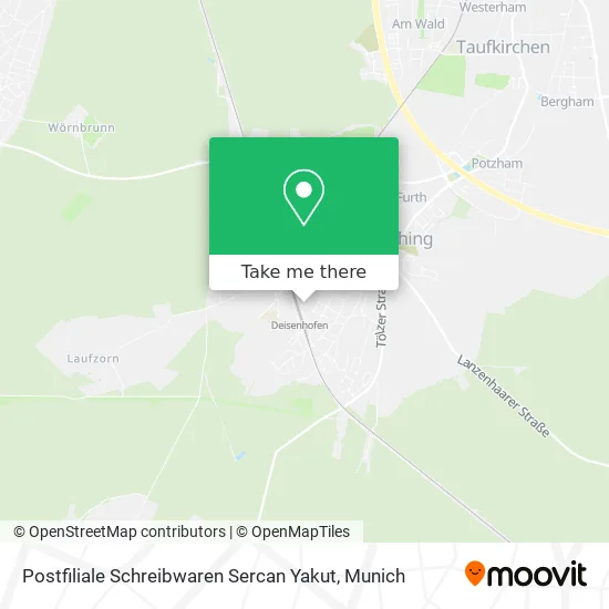 Карта Postfiliale Schreibwaren Sercan Yakut