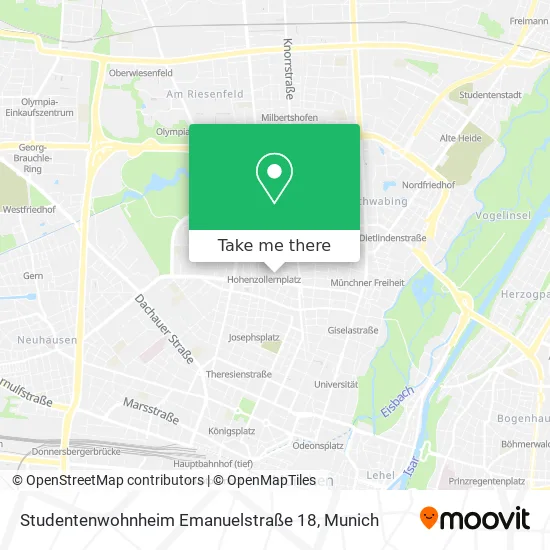 Карта Studentenwohnheim Emanuelstraße 18