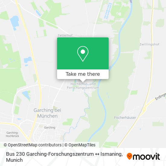 Bus 230 Garching-Forschungszentrum ↔ Ismaning map