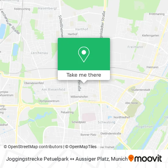 Joggingstrecke Petuelpark ↔ Aussiger Platz map