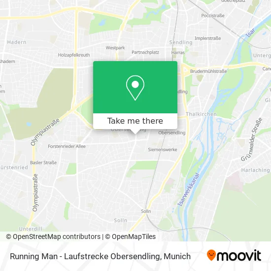 Карта Running Man - Laufstrecke Obersendling