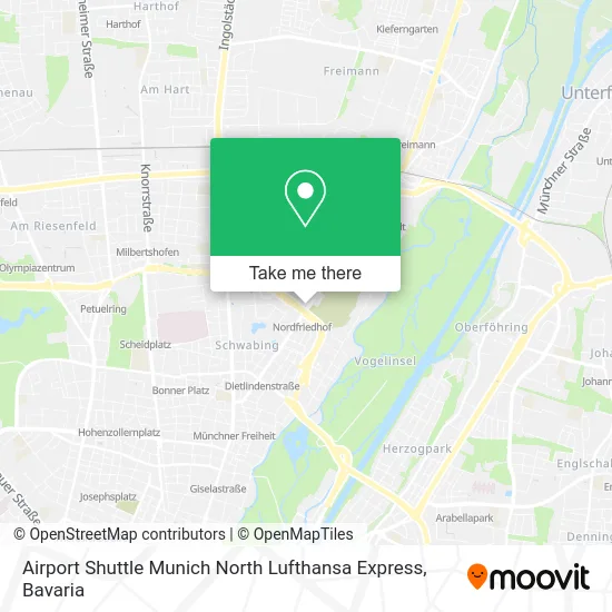 Карта Airport Shuttle Munich North Lufthansa Express