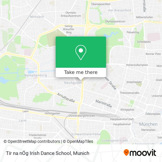 Карта Tír na nÓg Irish Dance School