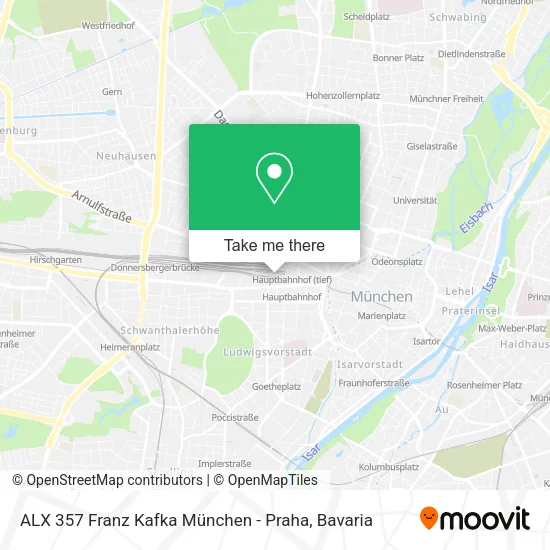 Карта ALX 357 Franz Kafka München - Praha