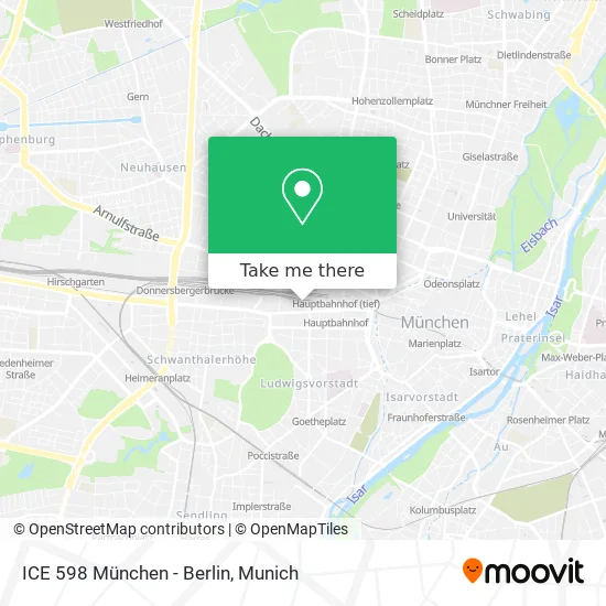 Карта ICE 598 München - Berlin