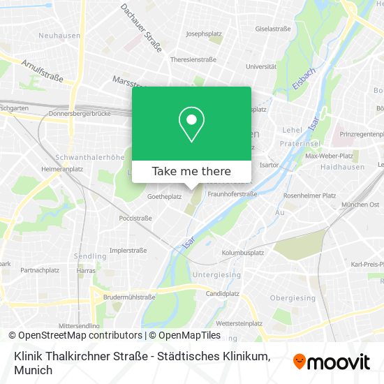 Карта Klinik Thalkirchner Straße - Städtisches Klinikum