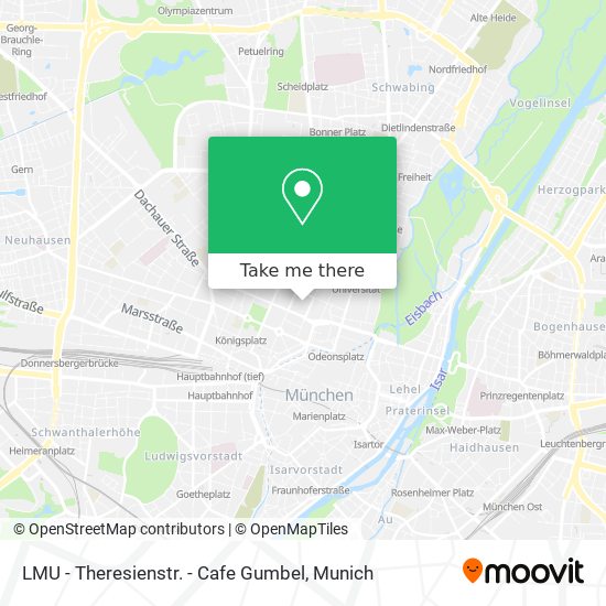 LMU - Theresienstr. - Cafe Gumbel map