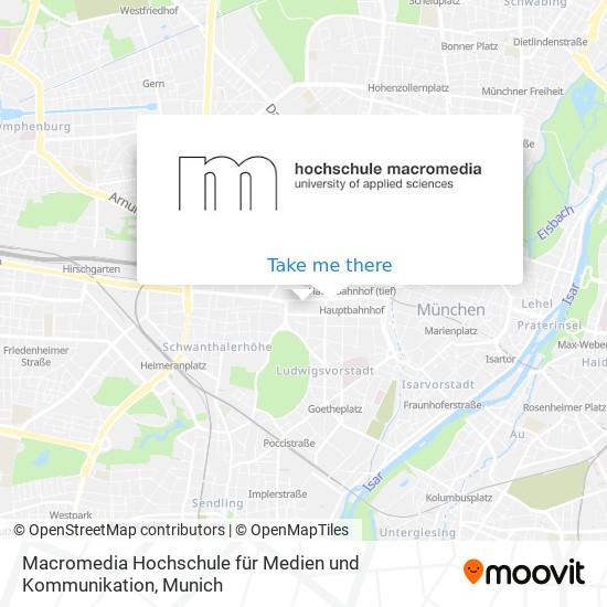Macromedia Hochschule für Medien und Kommunikation map