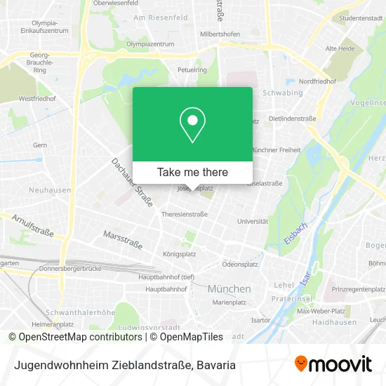 Карта Jugendwohnheim Zieblandstraße