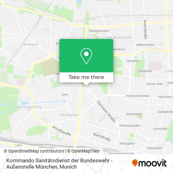 Kommando Sanitätsdienst der Bundeswehr - Außenstelle München map