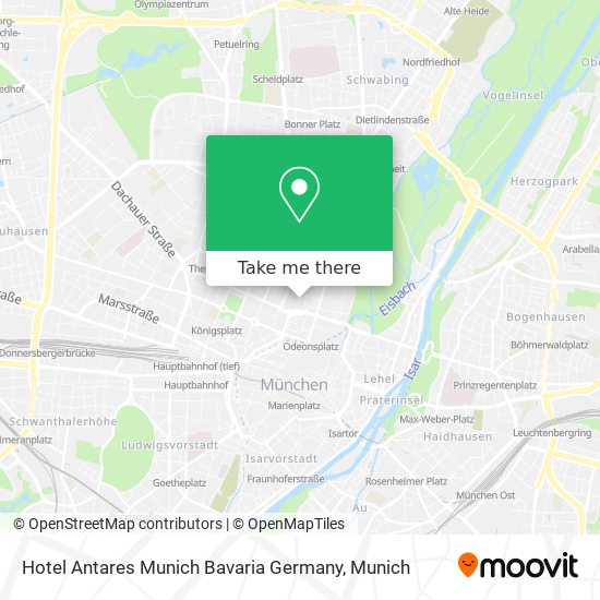 Hotel Antares Munich Bavaria Germany map