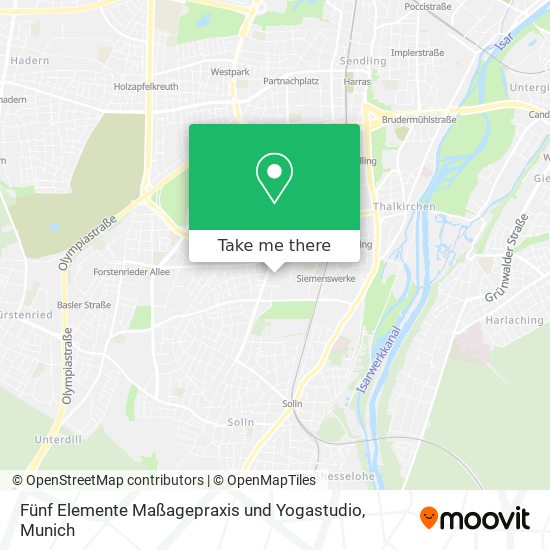 Fünf Elemente Maßagepraxis und Yogastudio map