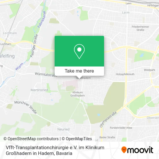 Карта Vfft-Transplantationchirurgie e.V. im Klinikum Großhadern in Hadern
