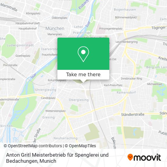 Карта Anton Gritl Meisterbetrieb für Spenglerei und Bedachungen