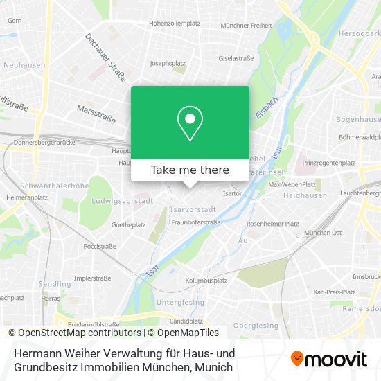 Карта Hermann Weiher Verwaltung für Haus- und Grundbesitz Immobilien München