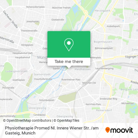 Карта Physiotherapie Promed Nl. Innere Wiener Str. /am Gasteig