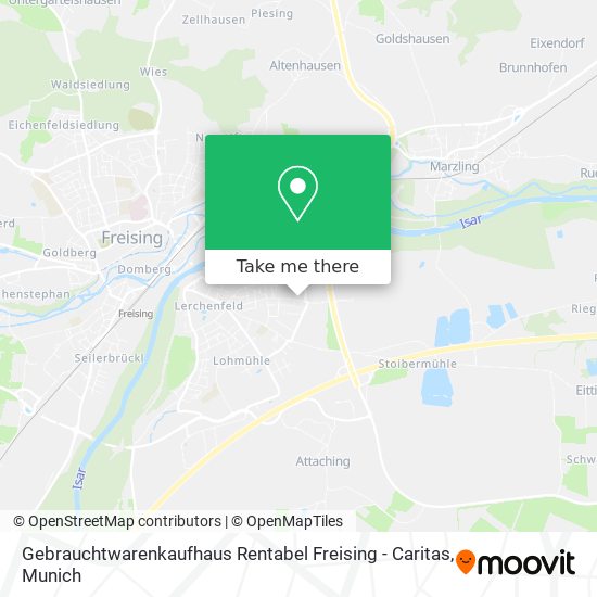 Карта Gebrauchtwarenkaufhaus Rentabel Freising - Caritas