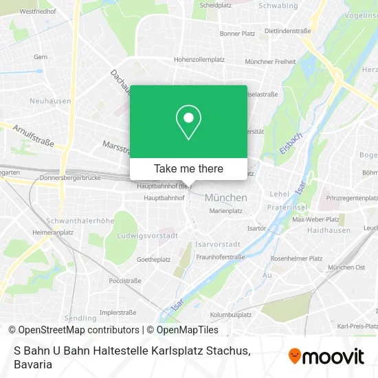 Карта S Bahn U Bahn Haltestelle Karlsplatz Stachus