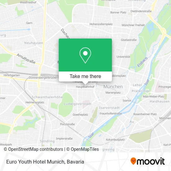 Карта Euro Youth Hotel Munich