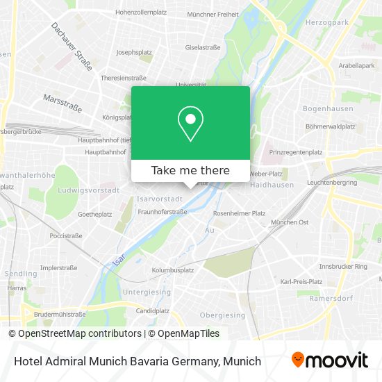 Hotel Admiral Munich Bavaria Germany map