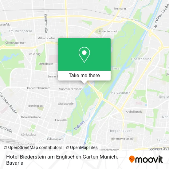 Карта Hotel Biederstein am Englischen Garten Munich