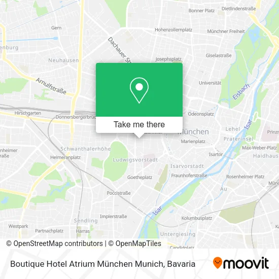 Boutique Hotel Atrium München Munich map