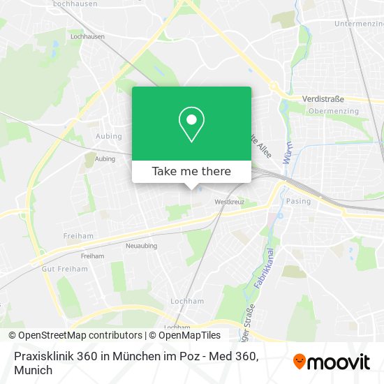 Praxisklinik 360 in München im Poz - Med 360 map
