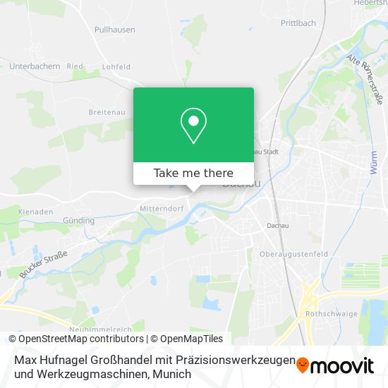 Max Hufnagel Großhandel mit Präzisionswerkzeugen und Werkzeugmaschinen map