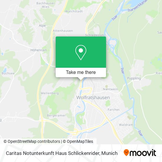 Caritas Notunterkunft Haus Schlickenrider map