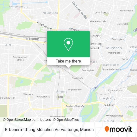 Карта Erbenermittlung München Verwaltungs