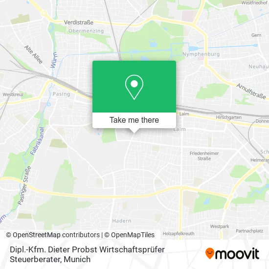 Карта Dipl.-Kfm. Dieter Probst Wirtschaftsprüfer Steuerberater
