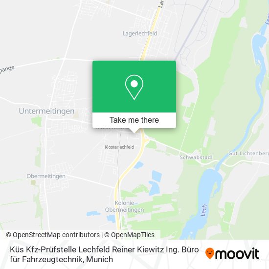 Карта Küs Kfz-Prüfstelle Lechfeld Reiner Kiewitz Ing. Büro für Fahrzeugtechnik
