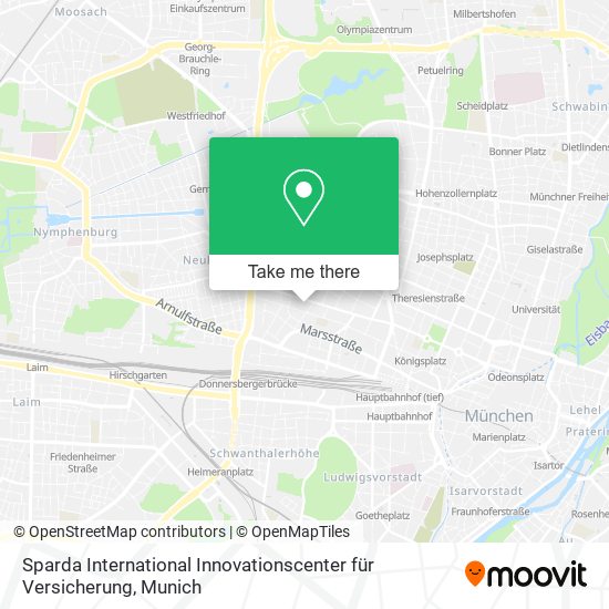 Карта Sparda International Innovationscenter für Versicherung