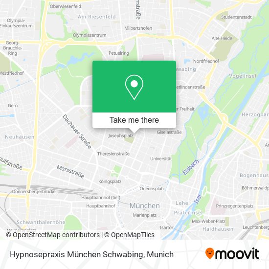 Карта Hypnosepraxis München Schwabing