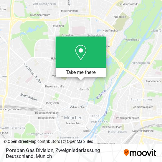 Карта Porspan Gas Division, Zweigniederlassung Deutschland