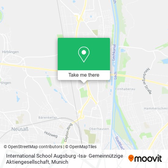 Карта International School Augsburg -Isa- Gemeinnützige Aktiengesellschaft