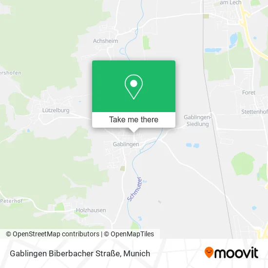 Карта Gablingen Biberbacher Straße